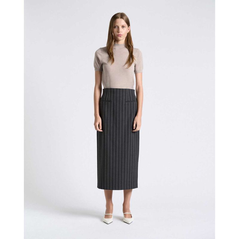 Cue Merino Short Sleeve Mock Neck Knit image number 2